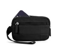 ZYNCUE Bolsa de almacenamiento para mini cartera cuadrada plisada con ventana de PVC transparente, poliéster impermeable, ligera 0,09 kg, organizador multiranura para tarjetas y dinero en efectivo