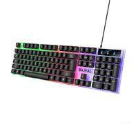 ZYNCUE Diseño ergonómico, teclas flotantes y acceso rápido al teclado USB con cable multimedia para una escritura eficiente (negro)