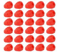 ZYNCUE Frambuesas artificiales, paquete de 30 frutas falsas, decoración del hogar, cocina, boda, mesa, centro de mesa, accesorios de fotografía, modelo de simulación realista