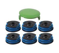 ZYNCUE Greenworks 21212 21272 - Kit de carrete de recortadora de cuerdas, 6 piezas 29242 29082 y 1 tapa 3410468, línea de 27 pies de longitud y 165 mm de diámetro, piezas de repuesto para bordeadora