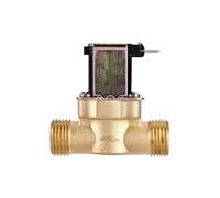 ZYNCUE Interruptor de válvula solenoide de latón eléctrico normalmente cerrado de 1/2 para sistemas solares de agua caliente, opciones de CC 12 V/24 V CA 220 V, rango de presión 002-08 MPa