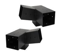 ZYNCUE Juego de soportes de pared inclinados para pérgola de techo de 10 x 10 cm, postes de madera de acero, negro, 3 vías y unidireccionales