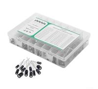 ZYNCUE Kit de condensador electrolítico radial (500 piezas, 24 valores): 0.1-1000uF, 16-50V, aluminio, para fuente de alimentación y reparación de PCB