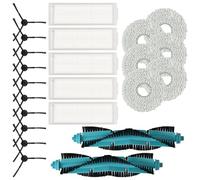 ZYNCUE Kit de filtro de cepillo lateral de repuesto y paño de fregona para piezas de aspiradora Cecotec Conga 11090, paquete de 2 unidades + 6 paños + 5 filtros + 10 cepillos