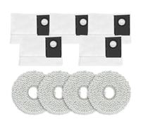 ZYNCUE Kit de paños de fregona y bolsas de polvo de repuesto para aspiradora robot Eureka J15 Max Ultra, 4 almohadillas de microfibra + 5 bolsas sin obstrucciones