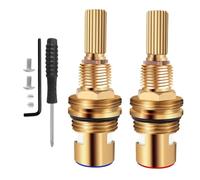 ZYNCUE Núcleo de válvula de grifo de latón para lavabo RV y grifos de baño de cocina, compatible con modelos 1-001 1-002, juego de 2 unidades con tornillos y llave