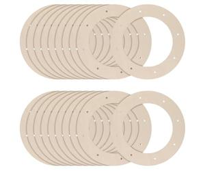 ZYNCUE Paquete de 20 marcos de madera para coronas, formas de corona circular de madera con agujeros para colgar, decoraciones de bricolaje, decoración de pared, carburador para cortacésped