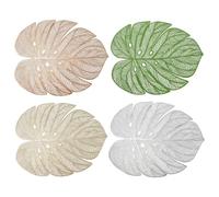 ZYNCUE Paquete de 6 manteles de PVC para comedor occidental, diseño de hoja de tortuga con lámina dorada, resistente al calor, juego de posavasos impermeables para uso en casa, hotel, restaurante