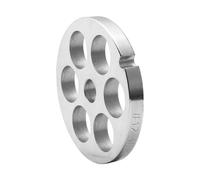 ZYNCUE Placa de acero inoxidable para picadora de carne de 69 mm, molinillo comercial #12, disco de molienda de acero 402 con bordes lisos, diseño de 3 agujeros, kit de accesorios de repuesto para