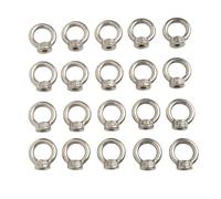 ZYNCUE Tuercas de ojo de elevación M6 de acero inoxidable con anillo redondo, cierres roscados hexagonales hembra para colgar de alta resistencia, 20 piezas