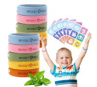 ZYNERY 10 Piezas Antimosquitos Pulsera Niños con Parches Antimosquitos Pulsera Mosquitos de Aceite Esencial de Plantas para Adultos y Bebe Pulseras Citronela Libre de DEET para Picnics Deportes Dormir