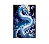 ZYNPCX Póster de dragón impermeable para sala de estar, pared, dormitorio, decoración para el hogar, oficina y preparación de regalos, exquisitos regalos para regalar a personas, 30 x 45 cm, estilo