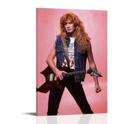 ZYNPCX Póster impermeable de Dave Mustaine para sala de estar, pared, dormitorio, hogar, oficina y preparación de regalos, exquisitos regalos para regalar a personas, 50 x 75 cm, estilo marco
