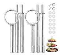 Zynqo Juego de 2 soportes para tartas de boda, soporte para tartas, bufé, soporte para tartas de frutas, plato de aperitivos