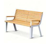 Zynqra Banco De Jardín 2-3 Plazas,Madera Plástica Y Acero,con Respaldo Reposabrazos,Resistente A La Intemperie,para Jardín,terraza,Parque,balcón O Patio(180cm/70.9in)