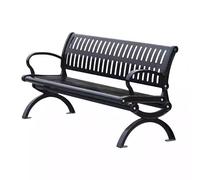 Zynqra Banco De Jardín Exterior,Banco En Metal,pies Hierro Y Superficie Silla Metálica Galvanizada,con Respaldo Reposabrazos,para Exterior,jardín,terraza(120cm/47.2in)