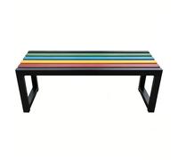 Zynqra Banco Jardín,2-3plazas,Asiento para Exteriores Estable,Marco De Tubo Acero Galvanizado,con Respaldo,Resistente A La Intemperie,para Terraza,Parque Y Patio(Black,120cm/47.2in,A)