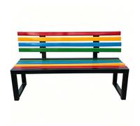 Zynqra Banco Jardín,2-3plazas,Asiento para Exteriores Estable,Marco De Tubo Acero Galvanizado,con Respaldo,Resistente A La Intemperie,para Terraza,Parque Y Patio(Black,150cm/59in,B)