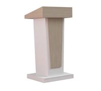 Zynqra Podio de Pie de Madera con 2 Estantes,con 4 Ruedas,con Inclinados Amplia área de Lectura y Compartimento de Almacenamiento,Profesores Podios, para Aula, Iglesia(Light Walnut Color)