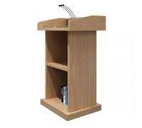 Zynqra Púlpito de Madera,Atril de pie para podio,Amplia Superficie de Lectura,Estante de Almacenamiento Abierto para Discursos,Conferencias,Presentaciones Atril para Iglesia(Wood Color)