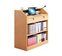 Zynqra Púlpito de Madera con cajón Extensible,con Compartimento de Almacenamiento de Doble Capa,Amplia Superficie de Lectura, Atril para Iglesia, discurso, Escuela, seminario(Oak Color)