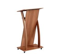 Zynqra Pupitre de pie de Madera，Atril Móvil con 4 Ruedas, Púlpito de Madera con Estante，para Iglesia, Concierto, Conferencia, Boda, Aula(Red Walnut)