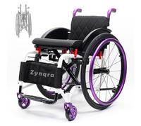 Zynqra Silla de ruedas manual de aluminio,abatibles y desmontables,Fácil plegado,Reposapiés abatibles,Asiento acolchado, Frenos manuales,Antivuelco,Para mayores,minusválidos(16.5in seat width