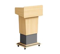 Zynqra Soporte de Podio de Madera Altura Ajustable,Atril Móvil con 4 Ruedas,con Estante de Almacenamiento Atril,3 Compartimentos,Oficina de Discurso,para Aulas(A)