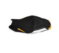 Zynther Cojín de Asiento de Motocicleta para Ajuste para Honda para Forza 750 Motocicleta Negro reemplazo para Asiento Completo para Cubierta Delantera Trasera(Amarillo)