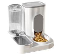 Zyntora Automático para Perros,Automático para Gatos Perros con Bebedero | Cuenco Doble Alimento y Agua 2 en 1 Estación de Alimentación para Razas Pequeñas Medianas Grandes