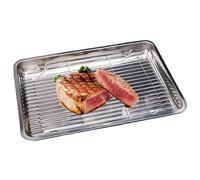 Zyntora Bandeja de metal, utensilios para hornear con estante de refrigeración, suministros grandes para hornear, para frutas, verduras, carne, pan, pasteles, cocina, hogar, apartamento, barbacoa