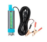 Zyntora Bomba De Transferencia De Agua,Bomba Sumergible Eléctrica para Automóviles - Herramienta Portatil Repostaje Con 2 Pinzas Para Automovil Camion Granja Bote
