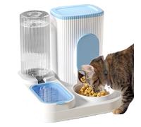 Zyntora Dispensador Automático De Mascotas,Dispensador de Alimento y Agua para Gatos - Cuenco Doble Alimento y Agua 2 en 1 Estación de Alimentación para Razas Pequeñas Medianas Grandes
