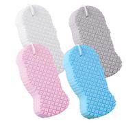 Zyntora Esponja de baño Peeler | Paquete de 4 exfoliantes corporales ultrasuaves | Removedor de piel muerta para el cuerpo | Esponjas de fibra ultra suave de doble cara | Esponja de ducha reutilizable