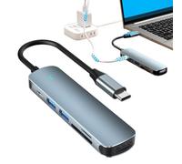 Zyntora Hub USB C para laptop, adaptador USB C multipuerto, dispositivo de transmisión de datos 6 en 1 para entusiastas de la tecnología, usuarios de portátiles, profesionales, oficina, hogar