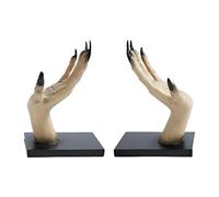Zyntora Sujetalibros Decorativos | Sujetalibros Halloween | Reposadores Decorativos de Resina en Forma de Manos de Bruja para Sala de Estar Hogar Biblioteca