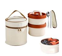 Zyntora Tartera Para Hombre | Juego de Fiambreras Aisladas | Juego De Recipientes Multiusos Con Cuencos Multicapa Y Conjunto De Cubiertos, Apto Para Microondas, Niños Y Adultos