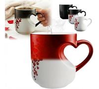 Zyntora Taza Que Cambia Color Con El Calor, Modelo Corazón - Taza Mágica De Cerámica Para Café Y Té, Capacidad 325 Ml | Sensible A La Temperatura, Regalo Novedoso Y Divertido