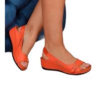 ZYONG 2021 Zapatos de tacón de cuña para Mujer Sandalias cómodas de Verano para Mujer Sandalias Planas sin Cordones Plataforma