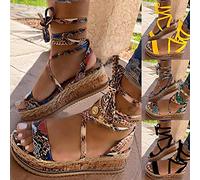 ZYONG Sandalias de Serpiente para Mujer, Tacones de Plataforma, Correa Cruzada, Tobillo, Encaje, Peep Toe, 2021, Zapatos de Fiesta en la Playa para Mujer