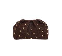 ZYOUQI Bolsos de mano para mujer, bolso de mano de moda con cuentas fruncidas, bolso de noche, bolso de mano de bola de masa, Color café