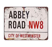 ZYPENG Abbey Road - Letrero de metal de estilo vintage de 8 x 12 pulgadas, decoración de pared, garaje, tienda, bar, sala de estar, arte de pared