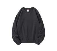 ZYPHYR Sudadera de cuello redondo para hombre, cuello redondo, triángulo invertido, color sólido, hombros caídos, ropa exterior, Gris nocturno, XL