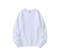 ZYPHYR Sudadera de cuello redondo para hombre, cuello redondo, triángulo invertido, color sólido, hombros caídos, ropa exterior, blanco, XL