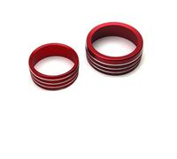 zyppk Perilla de ajuste del interruptor la palanca cambios los faros delanteros, Compatible for Dodge, RAM 2018-2025 cubierta de la perilla de control del aire acondic(Red)