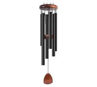 Zyqixluk Campanas De Viento MetáLicas,Campana De Viento Exterior 8 Tubos De AleacióN De Aluminio Decoraciones para El Hogar, Ampanas De Viento para Jardin, Arbol, Casa De Madera,Decoracion Casa,Negro