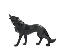 Zyqixluk Escultura de Estatua de Lobo de Resina esculturas abstractas decoración del hogar estatuas de Animales decoración geométrica Moderna Figuras de Mesa de Mesa Adornos para gabinetes,Negro