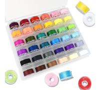 ZYQUES Bobinas de 36 colores para máquina de coser, juego de hilo de coser versátil, accesorios para máquina de coser con caja de almacenamiento para Brother Babylock Janome y la mayoría de las