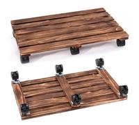 ZYREHAW Base con Ruedas, Soporte, Rodante para Plantas, Base De Jardinera con Ruedas, Plataforma con Ruedas, Capacidad De Carga 40 Kg, Base De Jardinera De Madera Maciza Patio Ajardinado 30cm×25cm