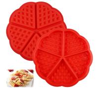 Zyren 2 Piezas Molde de Silicona para Gofres, Antiadherente Molde Gofres Silicona Air Fryer, Mini Molde de Muffin en Forma de Corazón, Moldes para Gofres, Molde Silicona para Gofres en la Cocina